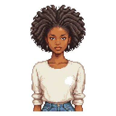 black woman with natural hair sticker