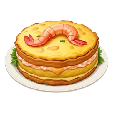 Shrimp fritter omelet sticker