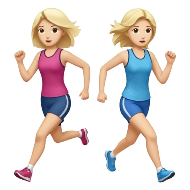 I want 2 women holding hands running in same direction, one is brunette, one is blonde sticker