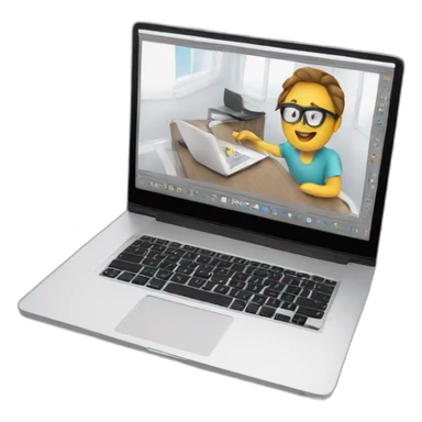 video editing with laptop  sticker