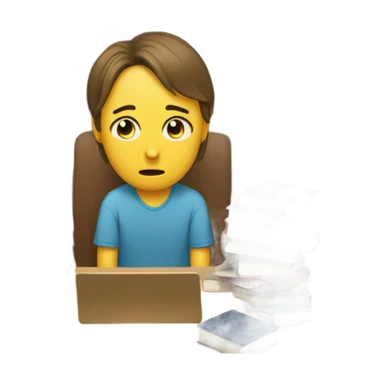 Someone crying for studying sticker