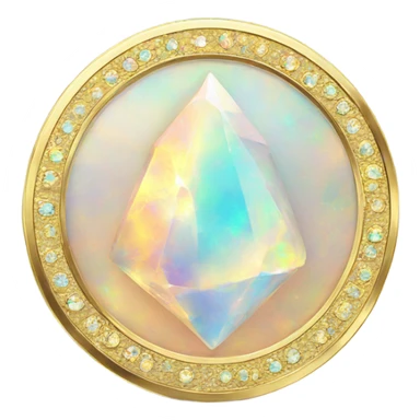 opal crystal gemstone coin gold  sticker