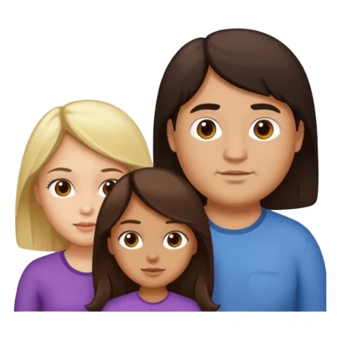 Familia de 4 personas : Hombre gordito pelo oscuro, Mujer pelo cafe, hija 1 pelo mono e hija 2 pelo oscuro. sticker