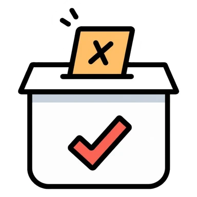 ballot box with checkmark sticker