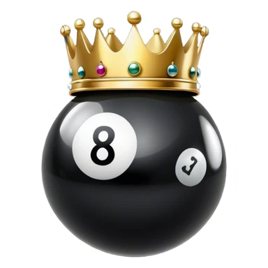 8ball with gold crown sticker