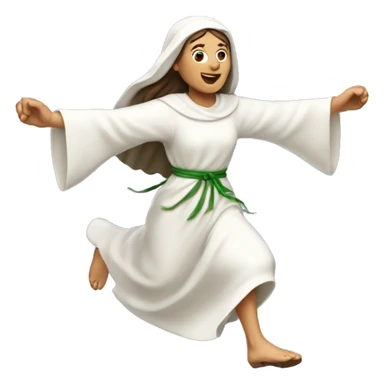saint brigid running, with a large stride and arms outstretched sticker