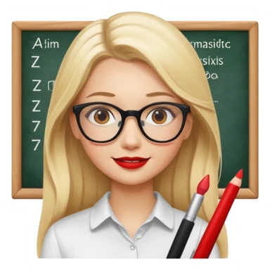 blondy girl with glasses learn analytics she is so pretty and seems like director bitch of company. with long hair and red lips and with makeup sticker