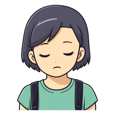Sad girl who appears lonely sticker