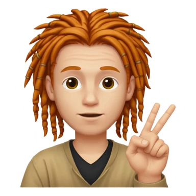 White boy with ginger dreads one finger up  sticker
