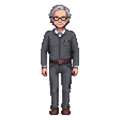 full body older human character sticker