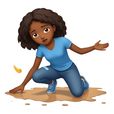 Black girl Falling to the floor hurt sticker