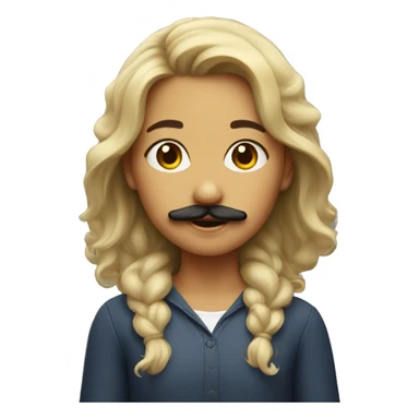 Girl with 2-3 mustach hair sticker