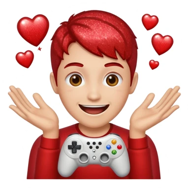 red glitter gamer sticker