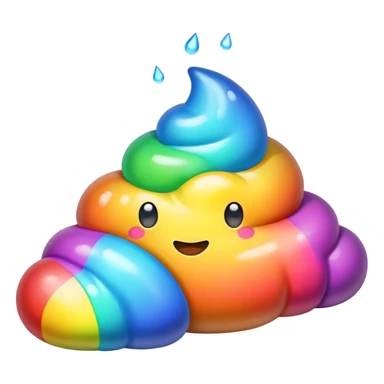 Rainbow poop sticker