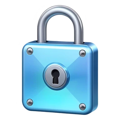 Holographic blue lock sticker