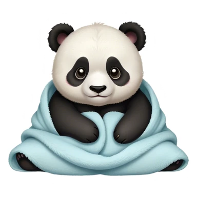 Disney-style cute panda in blanket sticker