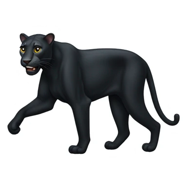 Black leopard walking with four legs sticker