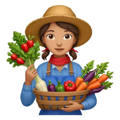 Farmer woman – Apron, scarf, basket of vegetables


 sticker