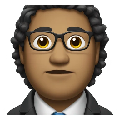 chubby man with glasses and long black hair no mustache in coat and tie sticker