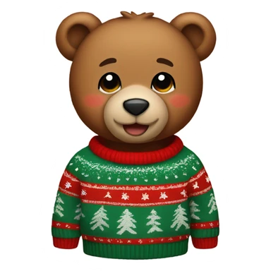 teddy bear wearing a christmas Pullover sticker