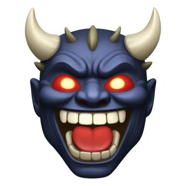 oni laughing Japanese mask sticker