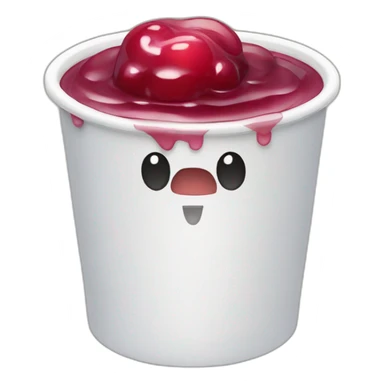 Ein Joghurtbecher mit Glubschaugen der die Zunge raustreckt sticker