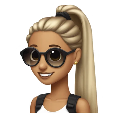 Ariana Grande with ponytail and sunglasses  sticker