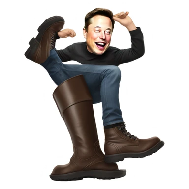 elon musk eating a boot sticker