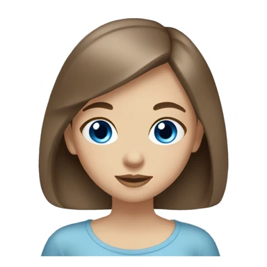 Girl sipping tea light brown hair blue eyes sticker