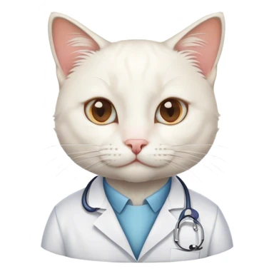White cat dressed as a scientist sticker