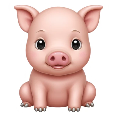 white baby pig sticker