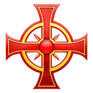 the Brand of Sacrifice symbol from Berserk, stylized with a red glow sticker