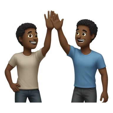 realistic friends high-fiving sticker
