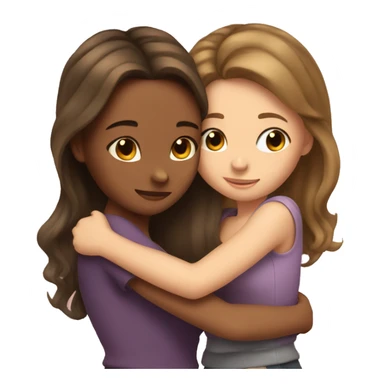 Girl best friends hugging  sticker