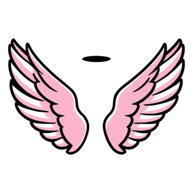 Victoria's Secret angel wings logo with pink stripes sticker
