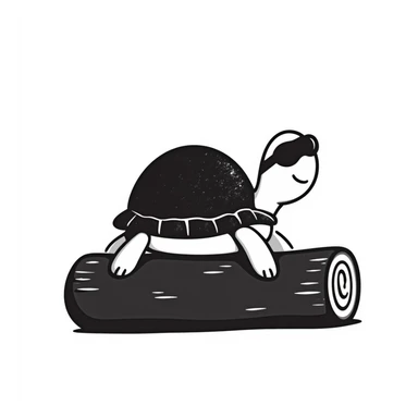 blind turtle, hand drawn doodle style, creative and unique artistic interpretation sticker