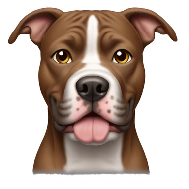 Brown pitbull gray face sticker