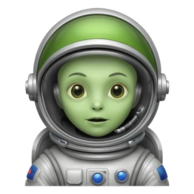 green alien silver Astronaut sticker
