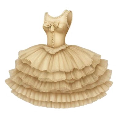 Vintage rococo begie  tutu sticker