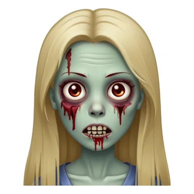 zombie girl with long straight dark blonde hair sticker