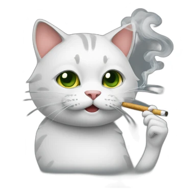 .cat smoking a cigarette. sticker