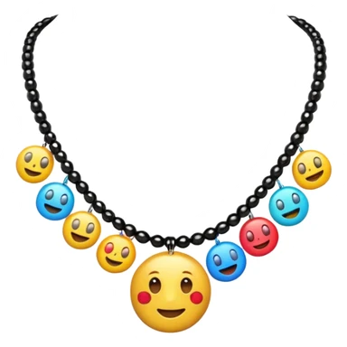 multicolored necklace, 3d emogis sticker