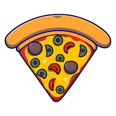 veggie pizza with mushrooms bell peppers and olives sticker