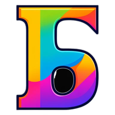 Colorful Gradient Alphabetical Letter “E” sticker