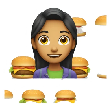 Girl eat burger sticker