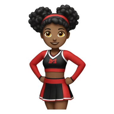 Cheerleader in red and black uniform sticker