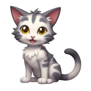 a anthro chibi-style cat-Fakémon-hybrid full body sticker