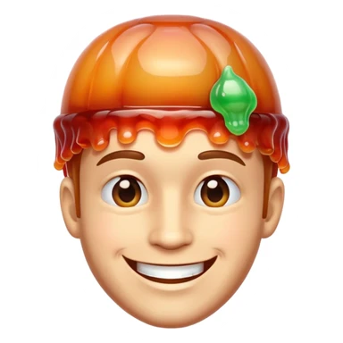 make a man with jelly on head  sticker