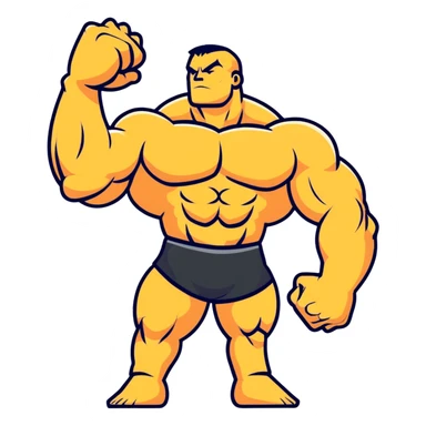 powerful strong limbs flexing, bodybuilder pose sticker