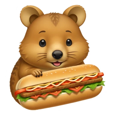 quokka eating bahn mi sticker